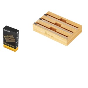 Bamboo Food Wrap Cutter 12 Inch Wide Roll Compatible Wall Mounted <b>Kitchen</b> <b>Storage</b> <b>Box</b> - Product Image 2