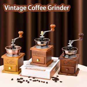 Molinillo de café manual estilo italiano – Molinillo de manivela con grosor de molienda ajustable, máquina portátil para moler granos – Muela de cerámica - Product Image 2