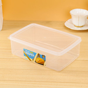 Crisper Plastic Food Storage Container Rectangle Transparent Clip On Lid For <b>Refrigerator</b> Use - Product Image 1