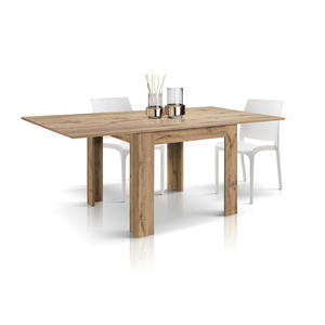 Table à manger extensible Brigitte 90 à 180 cm, finition chêne mélaminé, usage intérieur - Product Image 2