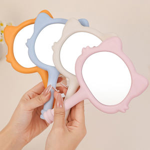Zonisin cermin kosmetik anak perempuan, desain baru plastik kartun bentuk kucing lucu portabel cermin Makeup genggam Salon pegangan tangan - Product Image 2