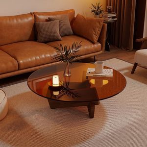<span class=keywords><strong>Tavolino</strong></span> da salotto in <span class=keywords><strong>vetro</strong></span> circolare creativo francese di lusso - Product Image 2