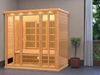 SS-400C Sauna 4 personnes Solide Cèdre Rouge Canadien Pruche Lampe Chauffante Infrarouge Sauna Lumière Rouge Sauna Extérieur en Bois 4 Personnes