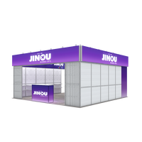 Boîte à lumière LED modulaire portable 20x20 en aluminium pour mur à lattes, bannière de marque de premier plan rétroéclairée pour stand de salon professionnel
