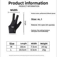 Guantes de Billar Unisex para Mano Izquierda, Delgados, Antideslizantes, Transpirables, de Spandex, Diseño sin Dedos, de Tres Dedos, Sin Costuras, Fáciles de Poner