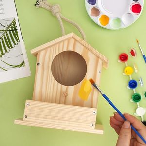 Diy Houten Vogelhuispakket Voor Kinderen Van 4 Jaar-Bouw En Schilder Je Eigen Vogelvoeder Met Verf En Penselen, Creatief Tuinproject - Product Image 4