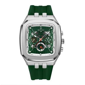 Montre à quartz pour homme REWARD RD832260M, design rectangulaire tendance, calendrier, étanche, bracelet en silicone décontracté, montres cool pour homme - Product Image 2
