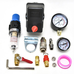Kit de filtre, régulateur, pressostat et manomètre pour compresseur d'air FBANG avec connecteurs et raccords pour systèmes pneumatiques - Product Image 1