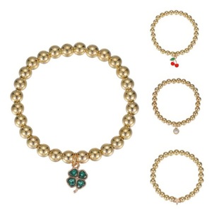 <span class=keywords><strong>Bracciale</strong></span> in <span class=keywords><strong>oro</strong></span> europeo e americano impilato con perla in metallo ciliegio texture regalo braccialetto di amicizia adatto a bambine - Product Image 1