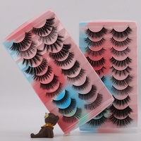 Coffret de 20 paires de faux cils en soie 3D 4D, ultra-fins, faits à la main, avec bande en coton noir, pour dropshipping et vente en gros