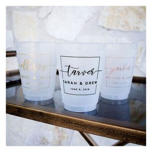 Vasos Personalizados para Recuerdos de Boda con Impresión de Logotipo, Vasos de Plástico Reutilizables de 16 oz, Resistentes a los Golpes, para Estadios, Recuerdos de Boda - Product Image 6