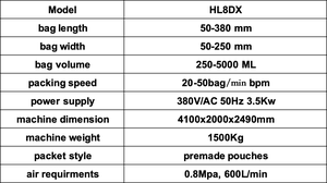 HL8DX Electric Automatic 600L/min 0.8Mpa 50bag/min Zip Lock Bag Spider Case Sugar Sachet Wrapping & Gluing Packing Machine - Product Image 5