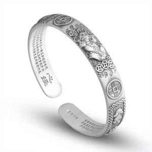 Chinois bon chanceux sain attirer <span class=keywords><strong>Pixiu</strong></span> <span class=keywords><strong>Bracelet</strong></span> <span class=keywords><strong>Bracelet</strong></span> unisexe <span class=keywords><strong>Feng</strong></span> <span class=keywords><strong>Shui</strong></span> argent plaqué <span class=keywords><strong>obsidienne</strong></span> Pi Xiu richesse <span class=keywords><strong>Bracelet</strong></span> en cuivre - Product Image 6