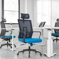 Chaise de bureau ergonomique de qualité supérieure, moderne, en tissu maillé, pivotante, réglable en hauteur, avec dossier moyen