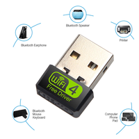 Adaptor Wifi USB Mini 150Mbps USB Lan AC Wifi 4 Dongle, kartu jaringan adaptor nirkabel untuk PC komputer