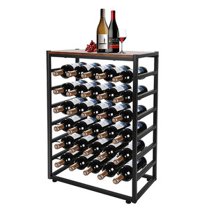 Indoor 6 tier metal with wood Wine Rack, Wine Holder Display Storage Shelves for home, kitchen