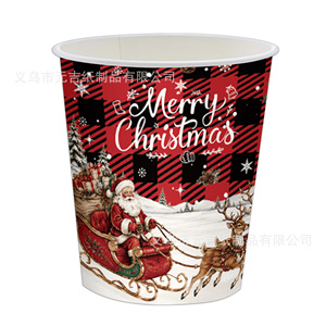 Christmas Party Tableware Set Paper Cups Napkins <b>Disposable</b> <b>Plates</b> Santa Claus Design Holiday Supplies - Product Image 3