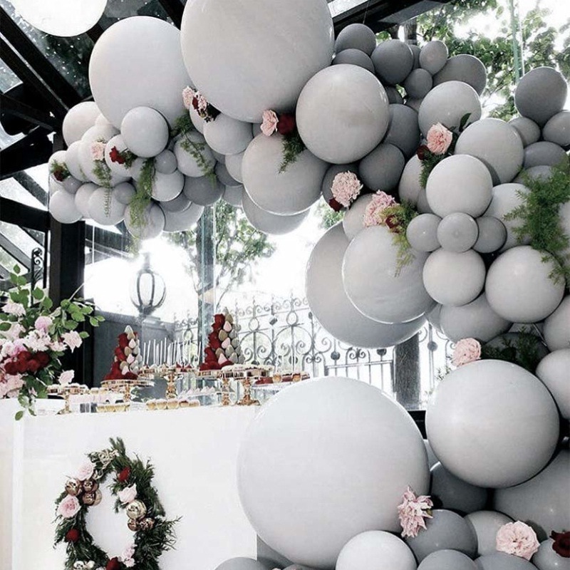 Gray Gold Latex Balloon Sets Garland Birthday Wedding Party Decoration Arch