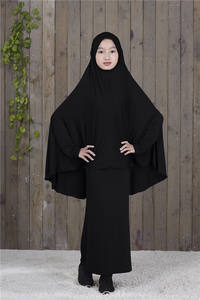 Abito musulmano islamico per bambini Abaya Kaftan abbigliamento arabo ragazze due pezzi abiti da preghiera musulmani per bambini Kaftan YMY117 - Product Image 5