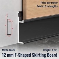 Plinthe murale invisible en aluminium encastrée ultra-étroite de style F pour panneau mural de 12 mm – Plinthe de sol moderne et simple