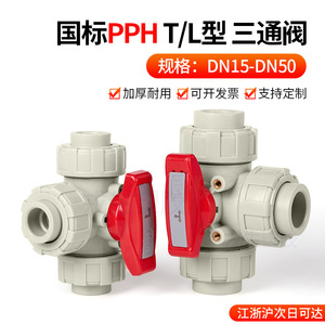 Válvula de Bola de Tres Vías Rongsheng PPH Tipo T Tipo L de Plástico UPVC para Tuberías Químicas y de Agua, Válvula Multivía de Temperatura Normal - Product Image 2