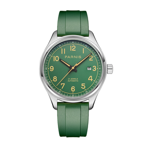 Reloj de Negocios de Lujo para Hombre <span class=keywords><strong>Parnis</strong></span> de 43 mm, Acero Inoxidable, Correa de Cuero Vacuno de 20 mm, Cristal de Zafiro, Esfera Analógica, Movimiento Japonés Miyota - Product Image 4