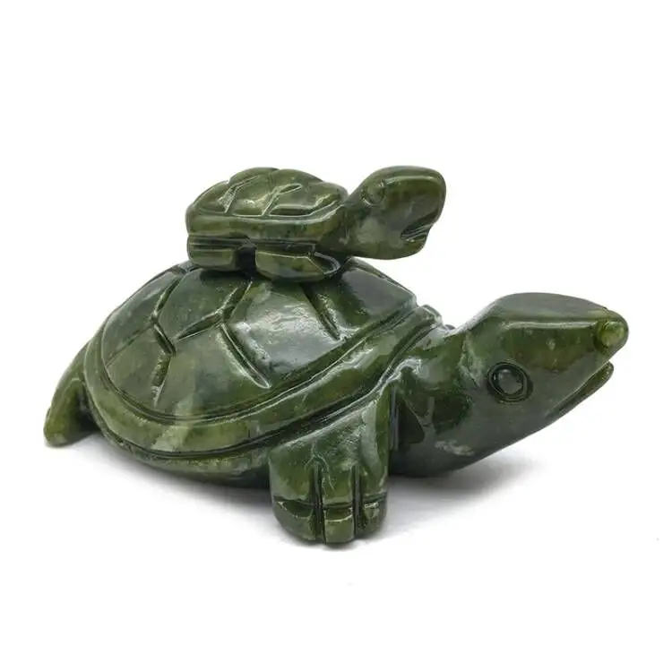 Groothandel Natuurlijke Gepolijste Kristallen Schildpad Natuurlijke Groene Jade Dieren Kristallen Carving Schildpad Voor Huisdecoratie