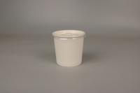 Gobelet en papier blanc pour restaurant Bol à soupe en papier 12oz avec couvercles Gobelets à soupe en papier kraft