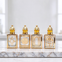 Flacons pulvérisateurs cosmétiques de luxe en verre carré de 15 ml avec bouchon à vis, vides, pour le marché arabe du Moyen-Orient (vente en gros)