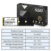 SSD Wireless 4TB M.2 NGFF SATA 3.0 Panjang Dapat Disesuaikan untuk Ukuran 2242/2260/2280 untuk Laptop dan Penggunaan Eksternal Baru