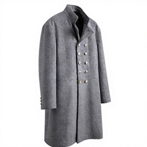 Handmade Embroidery Double Breasted Long Frock <b>Coat</b> Windproof Outerwear Formal Casual Winter - Product Image 3