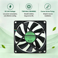 Ventilateur axial 8025mm DC24V à haut débit d'air et faible bruit, en PBT, ODM/OEM, électrique, à double roulement à billes, pour stockage d'énergie solaire, directement de l'usine