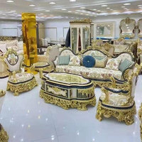 Meubles de style royal turc classique canapé de luxe salon sculpté à la main ensemble de chaises canapé