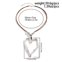Chaînes de corde avec grand creux amour coeur pendentif collier pour femmes à la mode dame quotidien cou accessoires 2025 mode bijoux cadeau