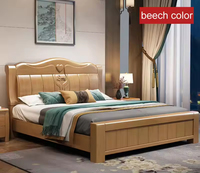 Vente en gros de lits modernes de luxe en bois massif, tailles Queen et King, avec rangement, meubles de chambre à coucher pas chers JY-B118