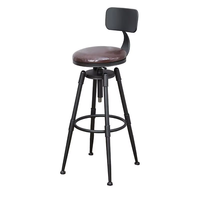 Chaise de bar américaine rétro en bois massif, moderne, pivotante, pour la cuisine, l'extérieur, l'hôtel, l'école et les loisirs.
