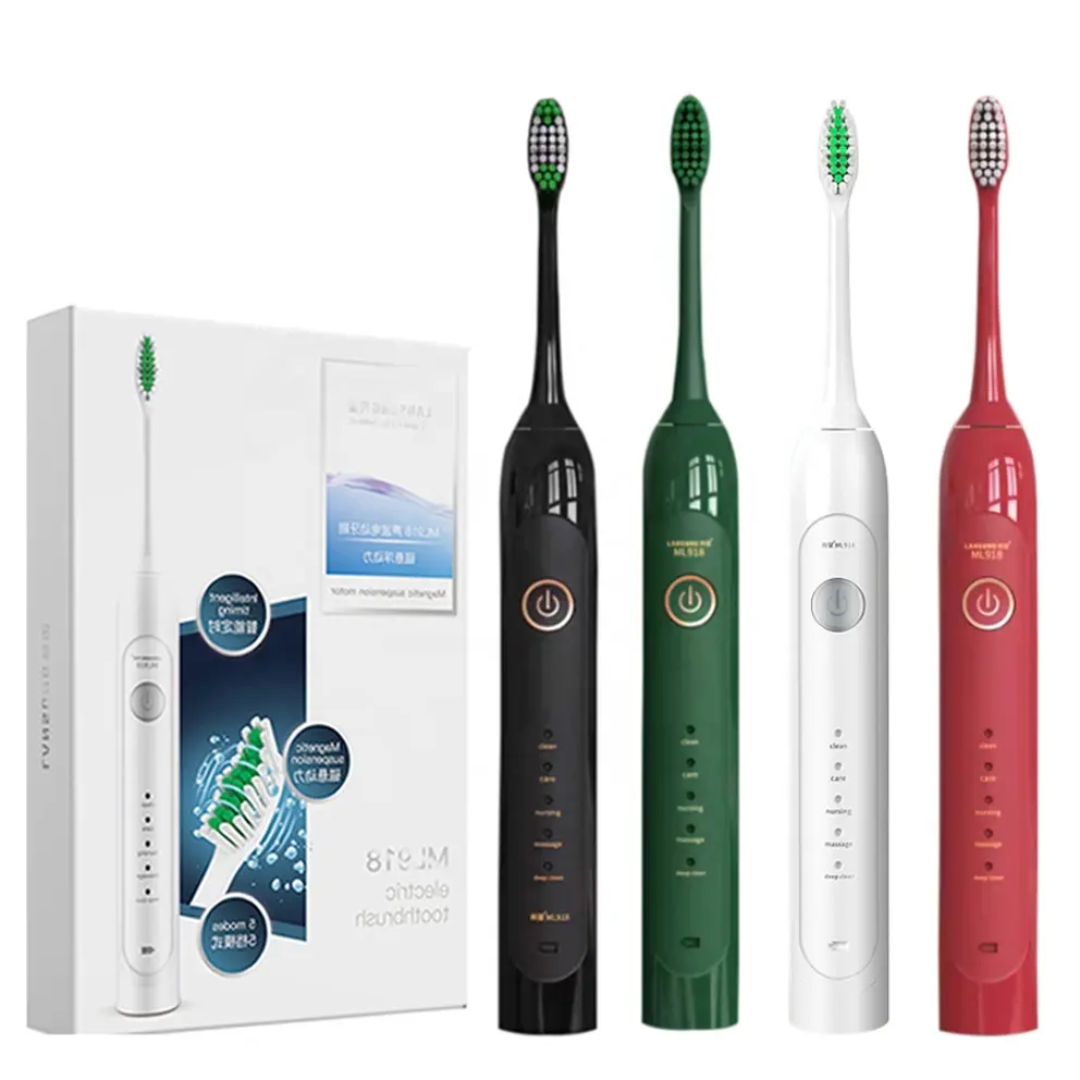 ML918 Sonic Electric Toothbrush Rechargeable for Adults, Pressure Sensing Technology with 2 Minutes Smart Timer, 5 Modes