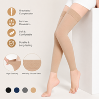 Bas de contention médical sans pieds, à compression graduée, pour le soutien des jambes post-opératoire et les soins infirmiers, fourniture en gros personnalisée en usine
