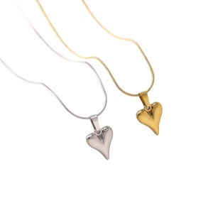 <span class=keywords><strong>Collier</strong></span> avec pendentif en forme de cœur pour femmes, couleur or/<span class=keywords><strong>argent</strong></span>, chaîne en <span class=keywords><strong>maille</strong></span> brillante, bijoux minimalistes, cadeau pour la Saint-Valentin - Product Image 5