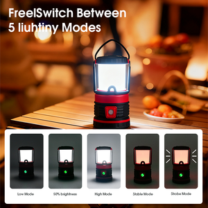 Lampada da campeggio ricaricabile portatile, 3600mAh, 5 modalità, adatta per attività all'aperto come interruzioni di corrente, campeggio ed escursionismo - Product Image 3