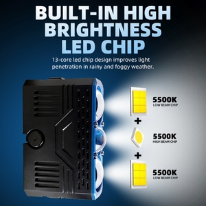 SANVI S301Super Bright <b>LED</b> Fog & Grille Lights Three-Lens <b>Projector</b> 90W 5500K for Retrofit/Upgrade for Motorcycle Cars - Product Image 2