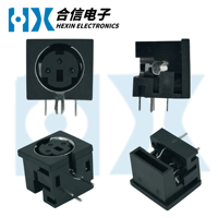 HX Direktvertrieb 3-Pin Mini-DIN-Buchse Rechtwinklig DIP PCB-Montage MDC-Serie Weiblicher DIN-Steckverbinder