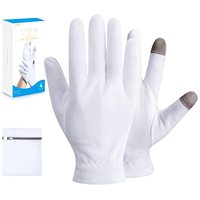 Toutes les tailles d'écran tactile Gants en coton blanc imbriqué Gants respirants pour dormir la nuit Gants hydratants pour mains sèches