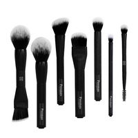 Ensemble de 7 pinceaux de maquillage vegan noirs, prix compétitif, marque privée pour les cosmétiques de maquillage