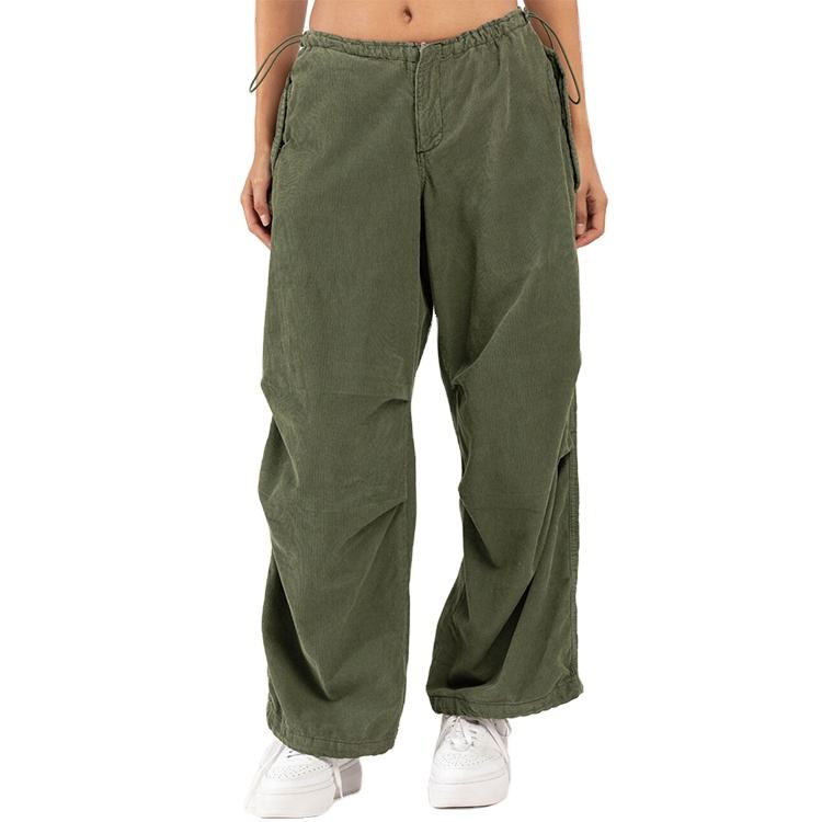 Factory Women Corduroy Jogger Pants Cargo Wide Leg Sport Trousers Custom 100%cotton Loose Fit Track Sweatpants Joggers 