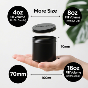 Latas de tamaño personalizado para velas con tapa Caja de lata con logotipo personalizado de fábrica Contenedores negros mate Latas de metal para velas - Product Image 5