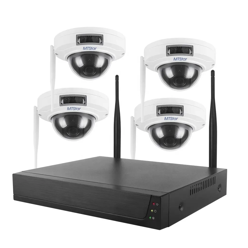 Tuya vandalproof dome 4ch Cctv Home Security Set P2p 1080p 2mp Hd 4 Channel Wifi Wireless Camera System 4ch Nvr Kit