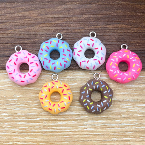 Colgante de donut de resina colorido para hacer pulseras, accesorio de joyería DIY, forma redonda, material de plástico epoxi - Product Image 4