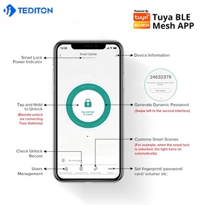 Tediton k3f ttlock App vân tay Treo Tường Hộp lưu trữ chìa khóa fechadura elcetronica candado con Huella kỹ thuật số - Product Image 6