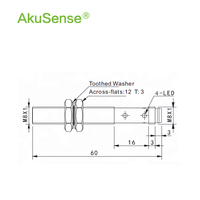 M8 PNP 1.5mm Sensor jarak induktif saklar tanpa sentuh Harga transduser berpelindung pengganti IME08-1B5PSZW2S